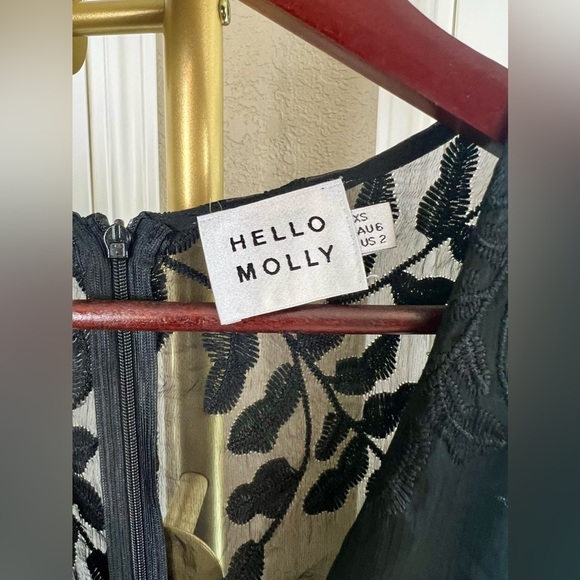 Black Dress W/Lace, Sheer Back Sz XS-2, by Hello Molly - Picture 7 of 7